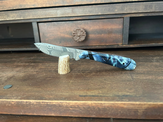 Custom Damascus Crosscut Woolly Mammoth Ivory