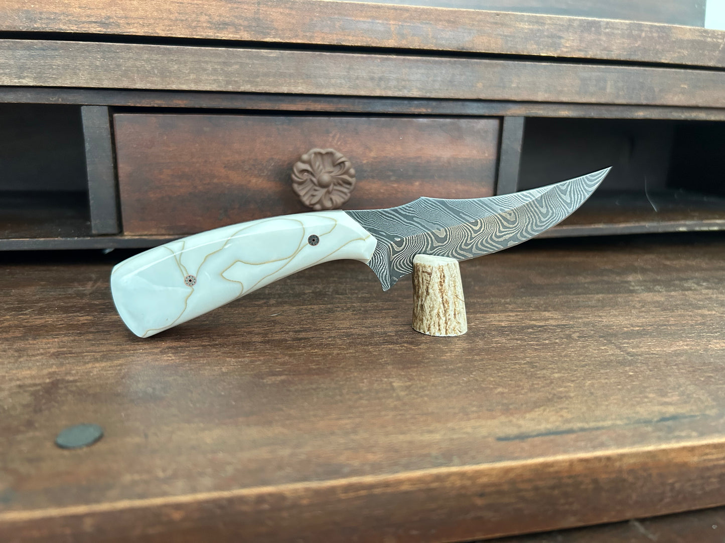 Custom Damascus White Copper Weave