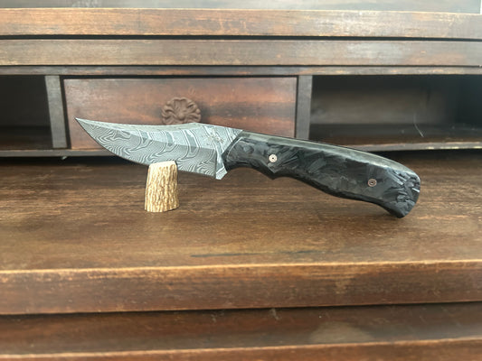 Custom Damascus Glow in the Dark Carbon Fiber