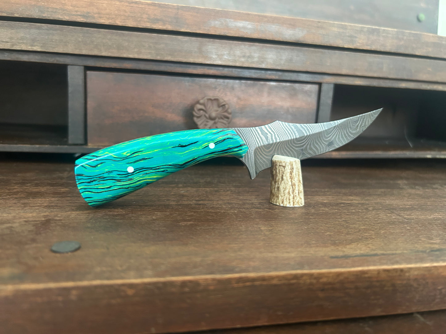 Custom Damascus Turquoise Weave